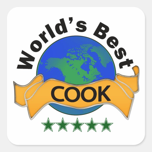 World's Best Cook Square Sticker (Front)