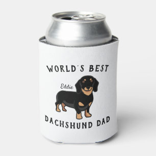 World's Best Dachshund Dad Custom Dog Name Can Cooler