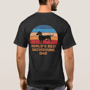 World's Best Dachshund Dad Retro Distressed Effect T-Shirt