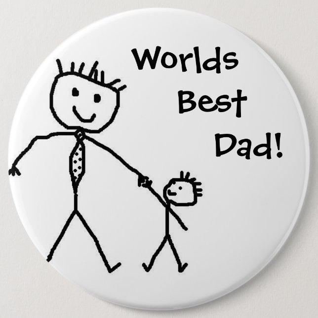 Worlds best dad! 6 cm round badge (Front)
