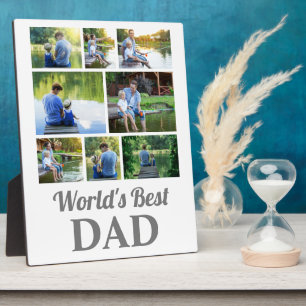 World's Best Dad 8 Photo Collage Father's Day Plaque