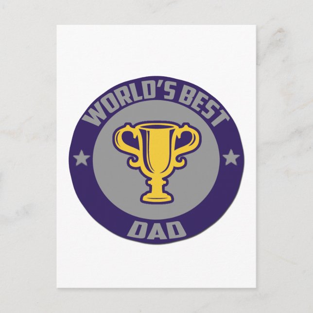 World's Best Dad Award Postcard (Front)