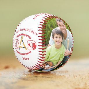 World's Best Dad Baseball Custom Photo Name