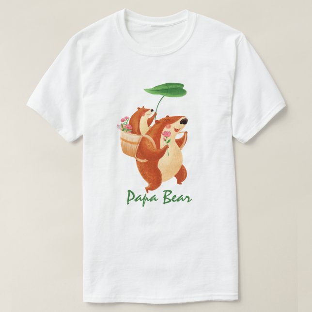 World's Best Dad - Bear and Baby T-Shirt (Design Front)