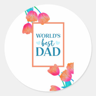Worlds best dad Best father day gift Classic Round Sticker