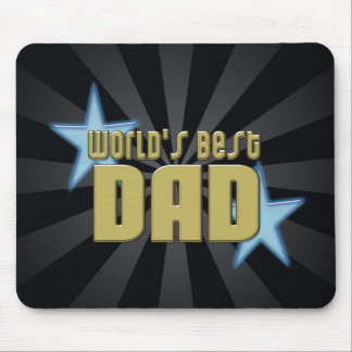 World's Best Dad Black/Gold Cool Father's Day Mouse Pad