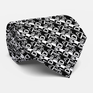 World's Best Dad Black White Typography Pattern Tie