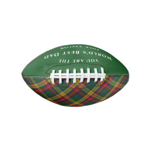 World's Best Dad Buchanan Scottish Tartan Plaid Football