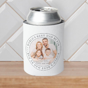 World's Best Dad By Par Classic Simple Photo Can Cooler