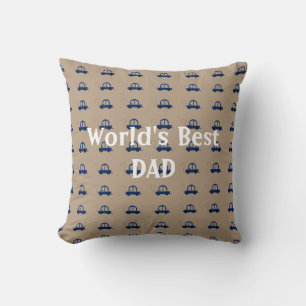 Worlds Best Dad Cars Cushion