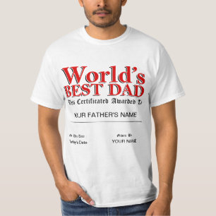 World's Best Dad Certificate T-Shirt