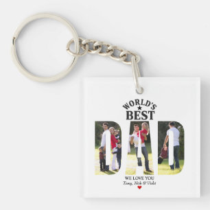 World's Best Dad-Certified Father's Day photo Key Ring