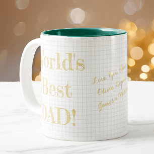 Worlds Best Dad Christmas Birthday Fathers Day Two-Tone Coffee Mug