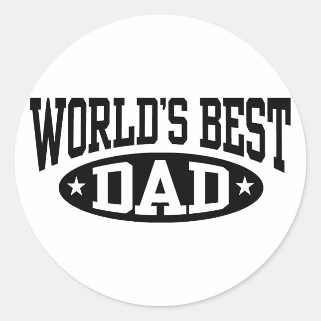 World's Best Dad Classic Round Sticker (Front)
