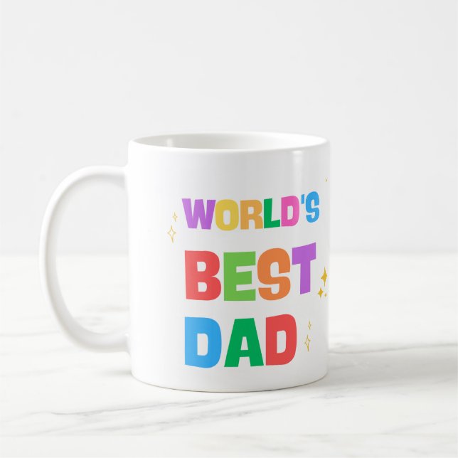 World's Best Dad Colourful Coffee Mug (Left)