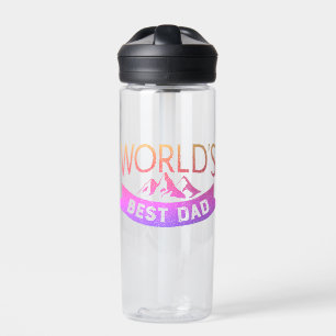 World's Best Dad Colourful Ombre Water Bottle