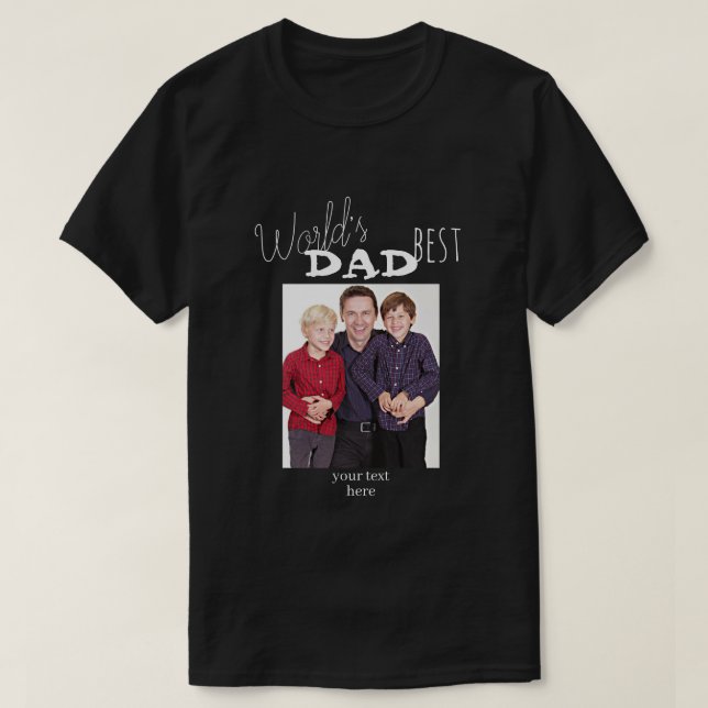 World's best dad-Custom  Photo  T-Shirt (Design Front)