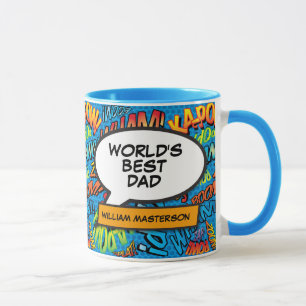 World's Best Dad, Daddy, Father Comic Book Mug