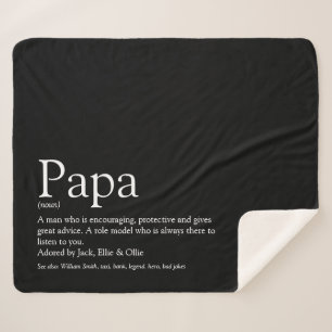 World's Best Dad, Daddy, Father Definition Black Sherpa Blanket