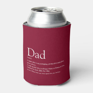 World's Best Dad Daddy Father Definition Burgundy Can Cooler