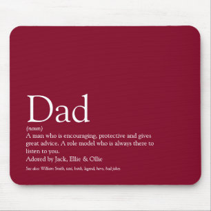 World's Best Dad Daddy Father Definition Burgundy Mouse Pad