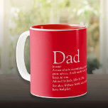 World's Best Dad Daddy Father Definition Fun Red Two-Tone Coffee Mug<br><div class="desc">Personalise for your special dad,  daddy or father to create a unique gift for Father's day,  birthdays,  Christmas or any day you want to show how much he means to you. A perfect way to show him how amazing he is every day. Designed by Thisisnotme©</div>