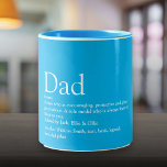 World's Best Dad Daddy Father Definition Sky Blue Two-Tone Coffee Mug<br><div class="desc">Personalise for your special dad,  daddy or father to create a unique gift for Father's day,  birthdays,  Christmas or any day you want to show how much he means to you. A perfect way to show him how amazing he is every day. Designed by Thisisnotme©</div>