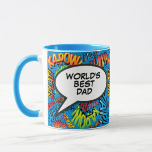 World's Best Dad, Daddy, Father Fun Comic Book Mug