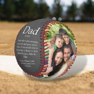 World's Best Dad Definition 2 Photo Fun Grey Baseball