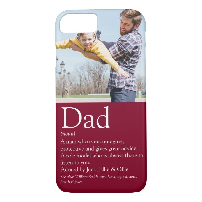 World's Best Dad Definition Fun Photo Burgundy Case-Mate iPhone Case (Back)