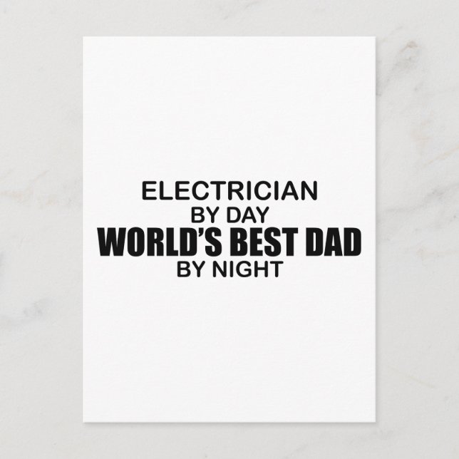 World's Best Dad - Electrician Postcard (Front)