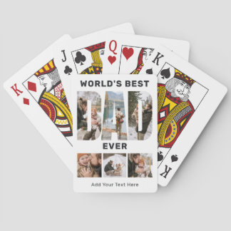 World's Best Dad Ever Custom 6 Photo Playing Cards