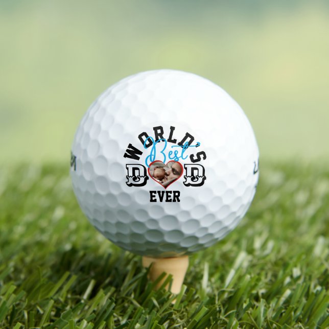 World's Best Dad ever w/ Photo Heart Shape Golf Balls (Insitu Tee)