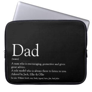 World's Best Dad Father Daddy Definition Black Laptop Sleeve