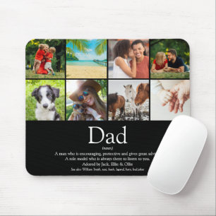 World's Best Dad Father Definition Photo Black Mouse Pad