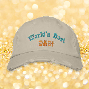 Worlds Best Dad Fathers Day Birthday Gift Cool Embroidered Hat
