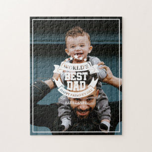 World's Best Dad Father's Day Custom Photo Jigsaw Puzzle