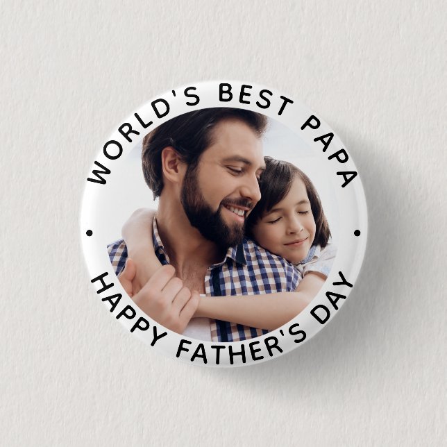 World's Best Dad Father's Day Photo 3 Cm Round Badge (Front)