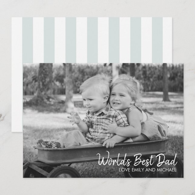 World's Best Dad Father's Day Photo Card (Front/Back)