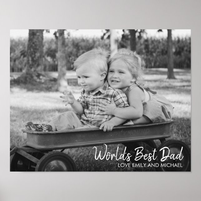World's Best Dad Father's Day Photo Poster Sign (Front)