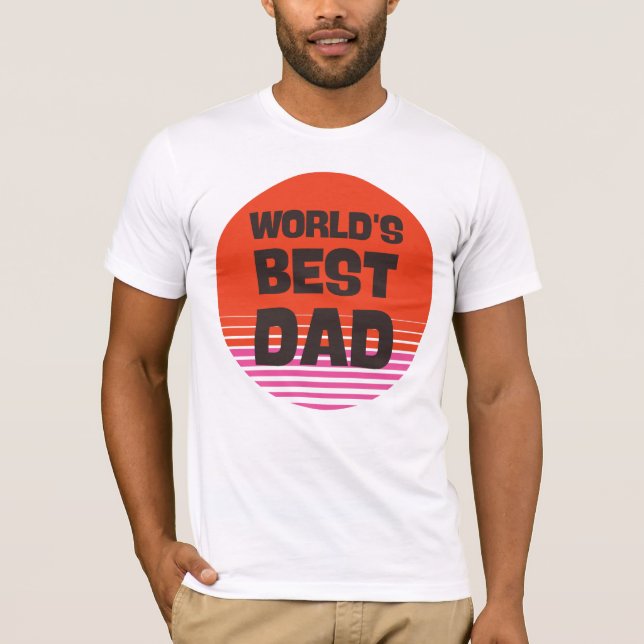 worlds best dad Father's Day sunset dad T-Shirt (Front)