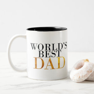 World's Best Dad (Gold) design for Two-Tone Coffee Mug