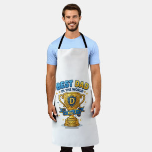 World's Best Dad Golden Trophy Apron