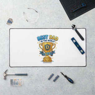 World's Best Dad Golden Trophy Desk Mat