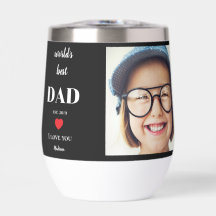 Worlds Best Dad I Love You Custom Kids Photo Black