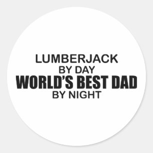 World's Best Dad - Lumberjack Classic Round Sticker
