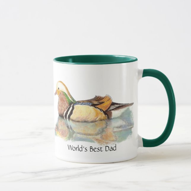 World's Best Dad Mandarin Duck Game Bird  Mug (Right)