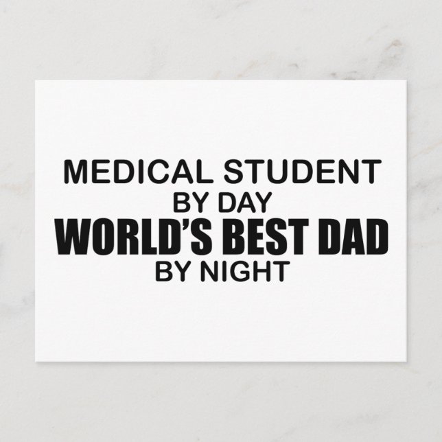 World's Best Dad - Medical Student Postcard (Front)