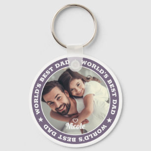 World's Best Dad Modern Custom Photo Key Ring