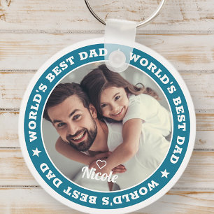 World's Best Dad Modern Custom Photo Key Ring